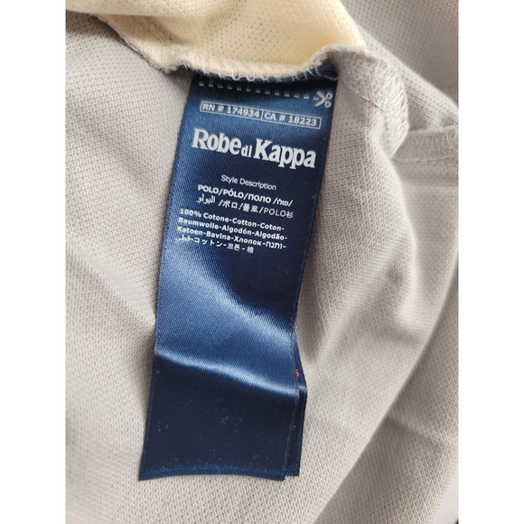 Robe Di Kappa Robe Giovani Notte Polo Shirt Grey M Embroider Patch Short sleeve - Picture 11 of 12